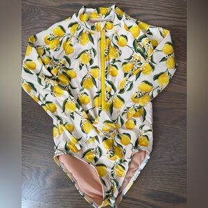 Crewcuts Lemon Print Long Sleeve One-Piece